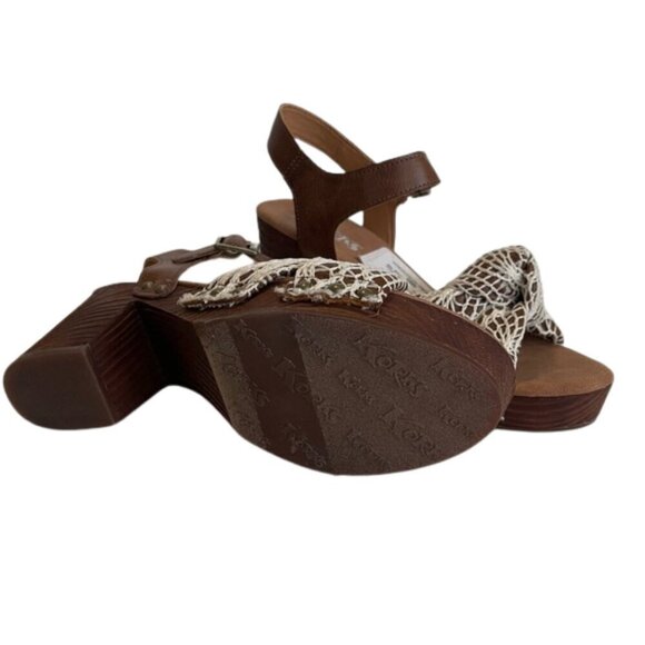 Kork's Brown and White Women's Sandal Size 8 - Picture 4 of 9